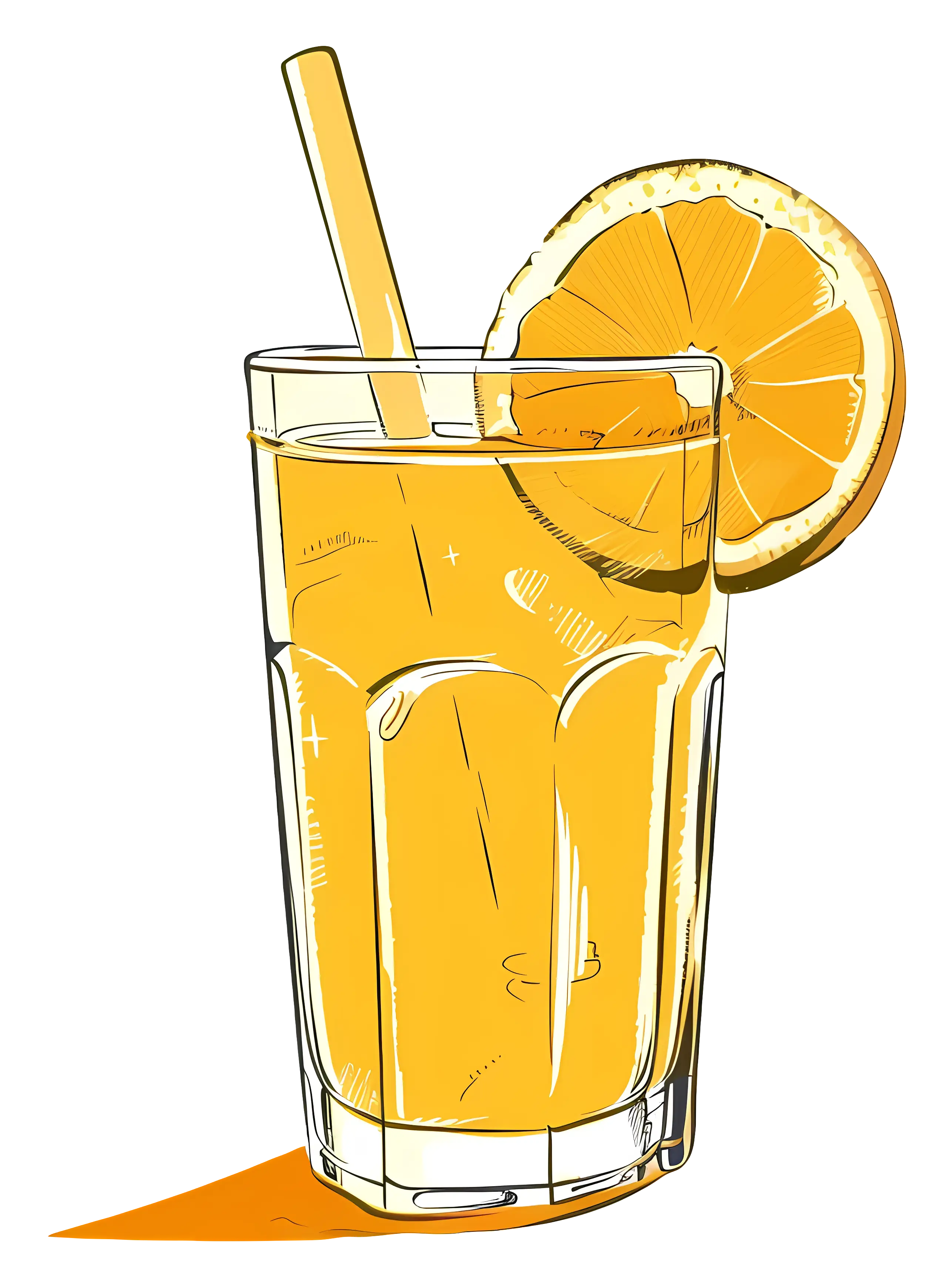 Glass of Orange Juice with Slice