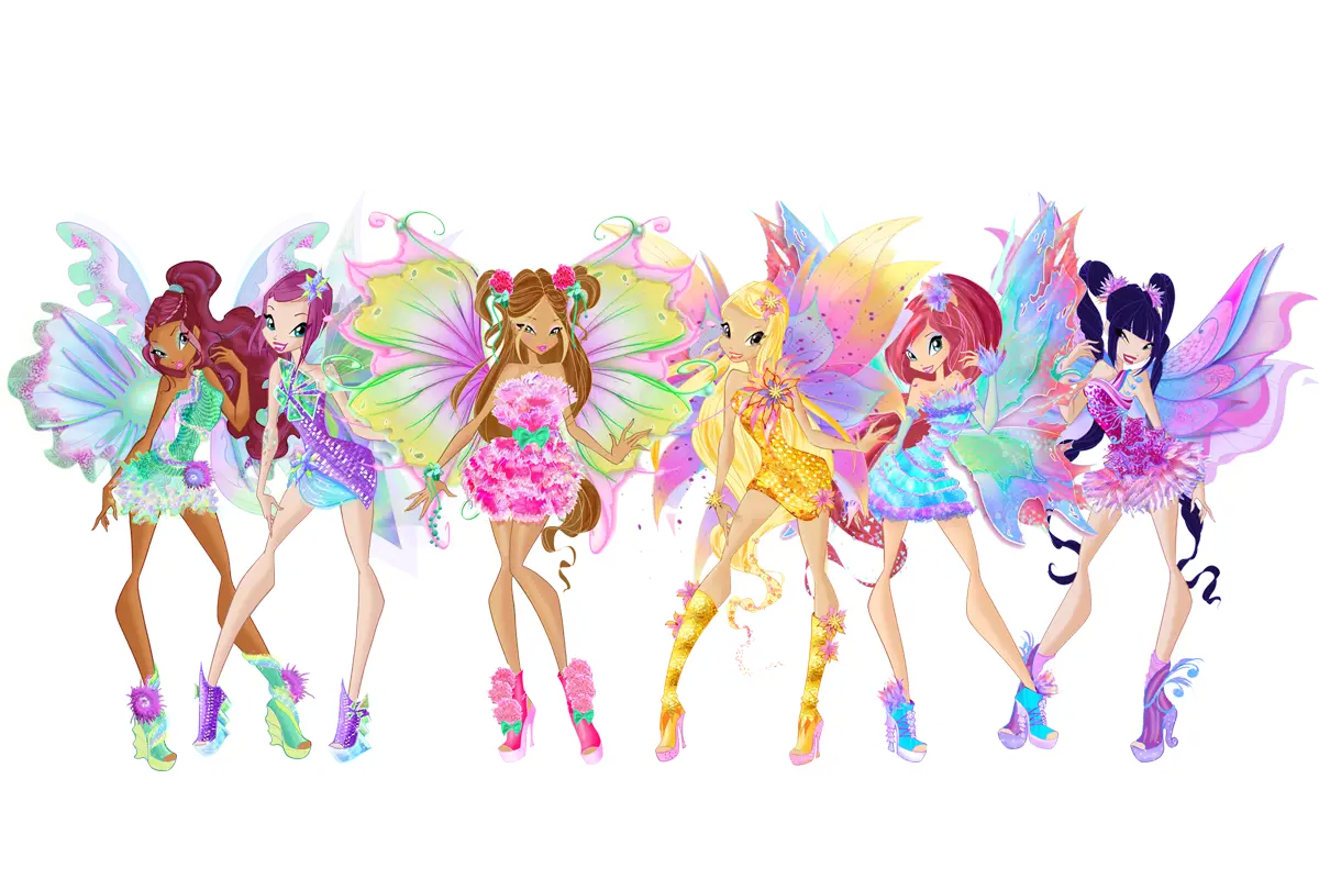 Colorful Fairies in a Whimsical Illustration