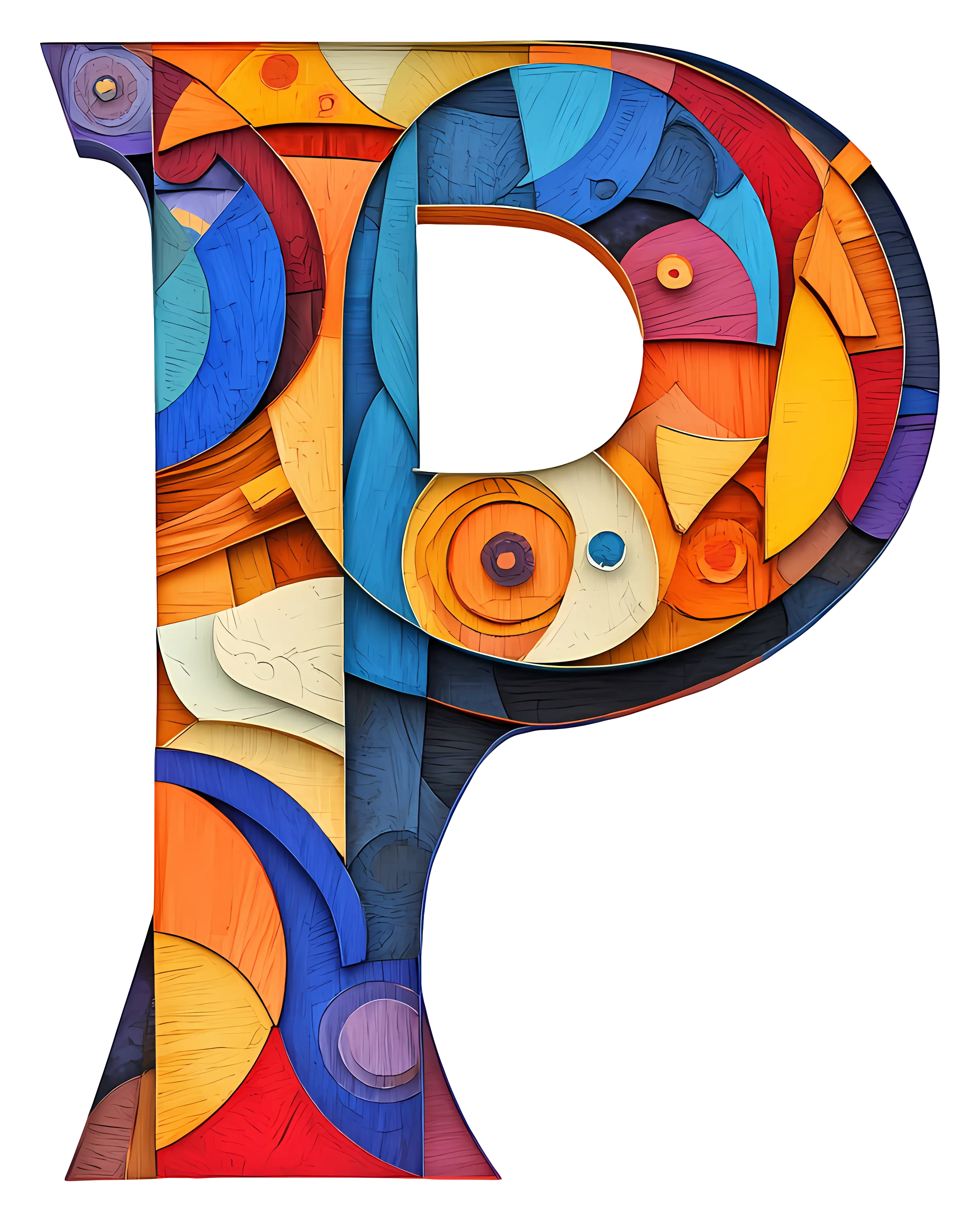 Artistic Colorful Letter P Design