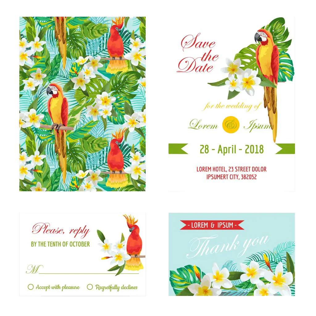 Tropical Wedding Invitation Set