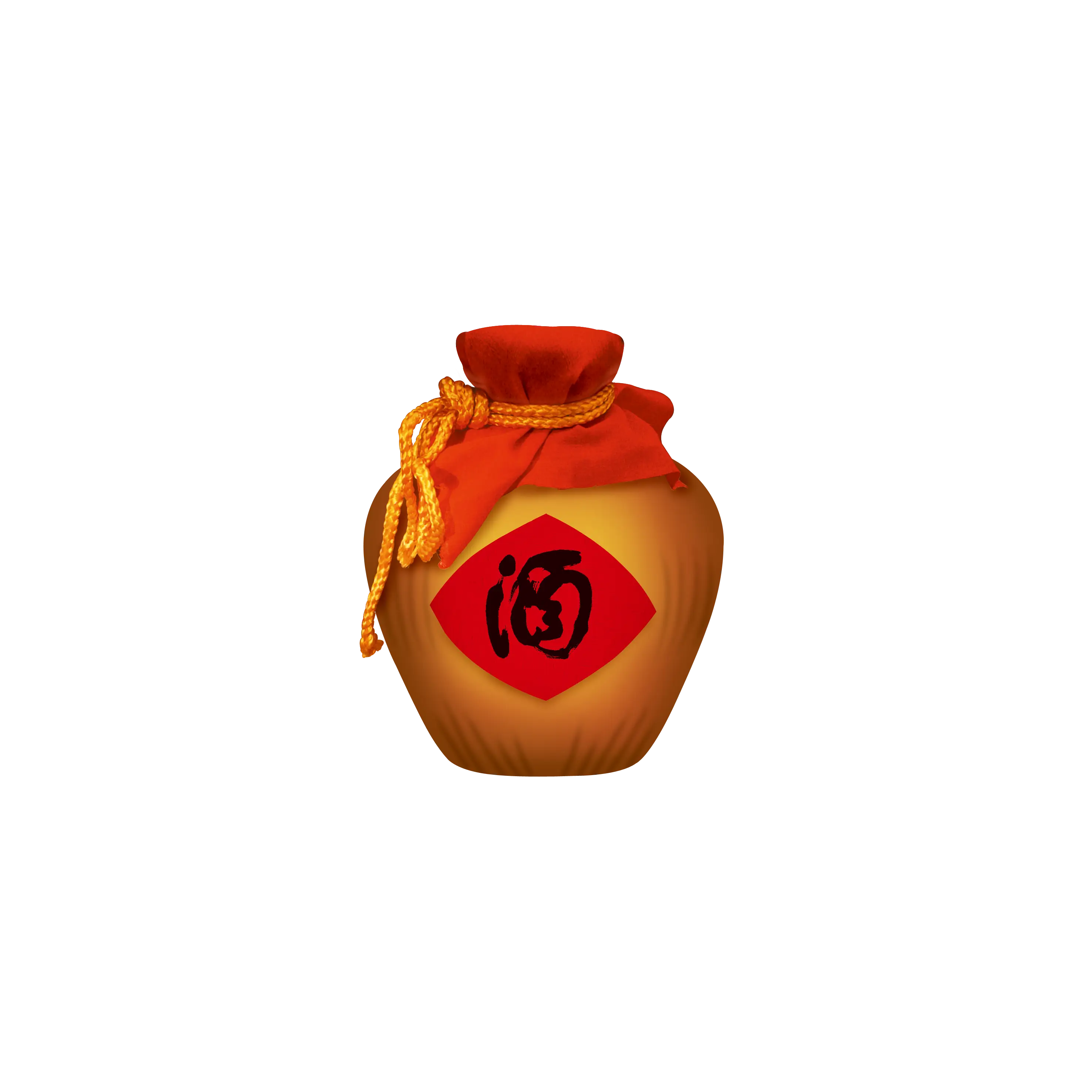 Traditional Chinese Wine Jar with Red Seal