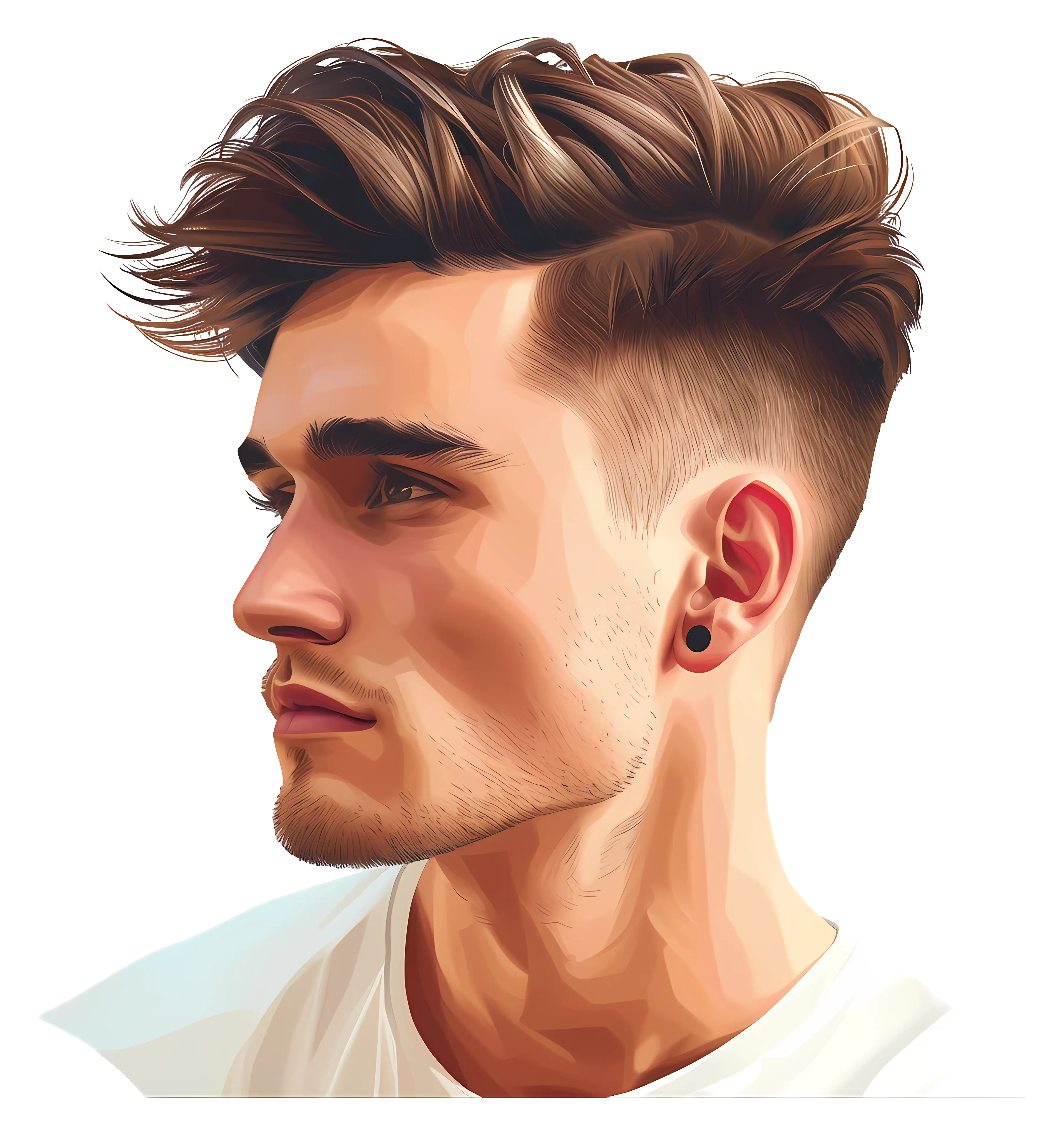 Man with Stylish and Modern Haircut