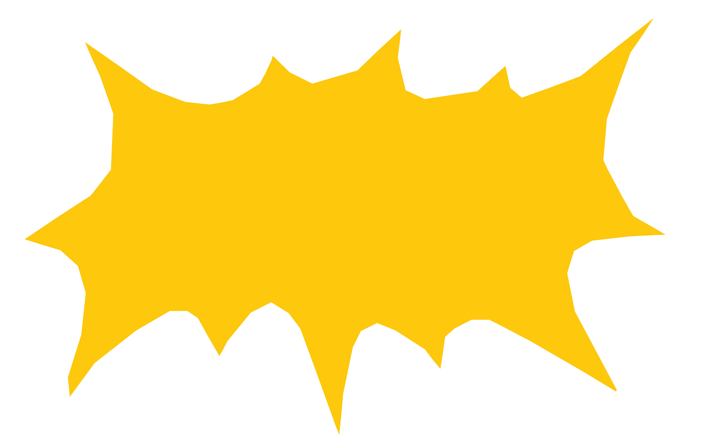 Yellow Abstract Splash Shape Design