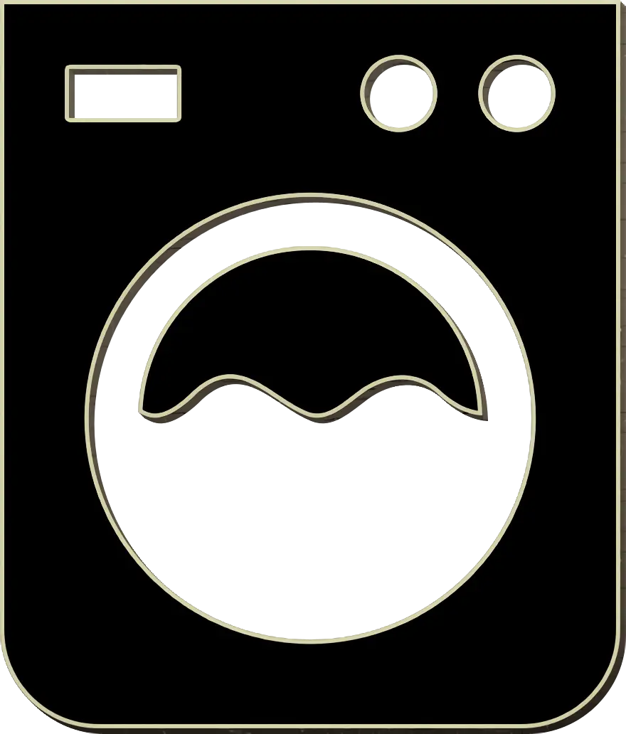 Black and White Washing Machine Icon