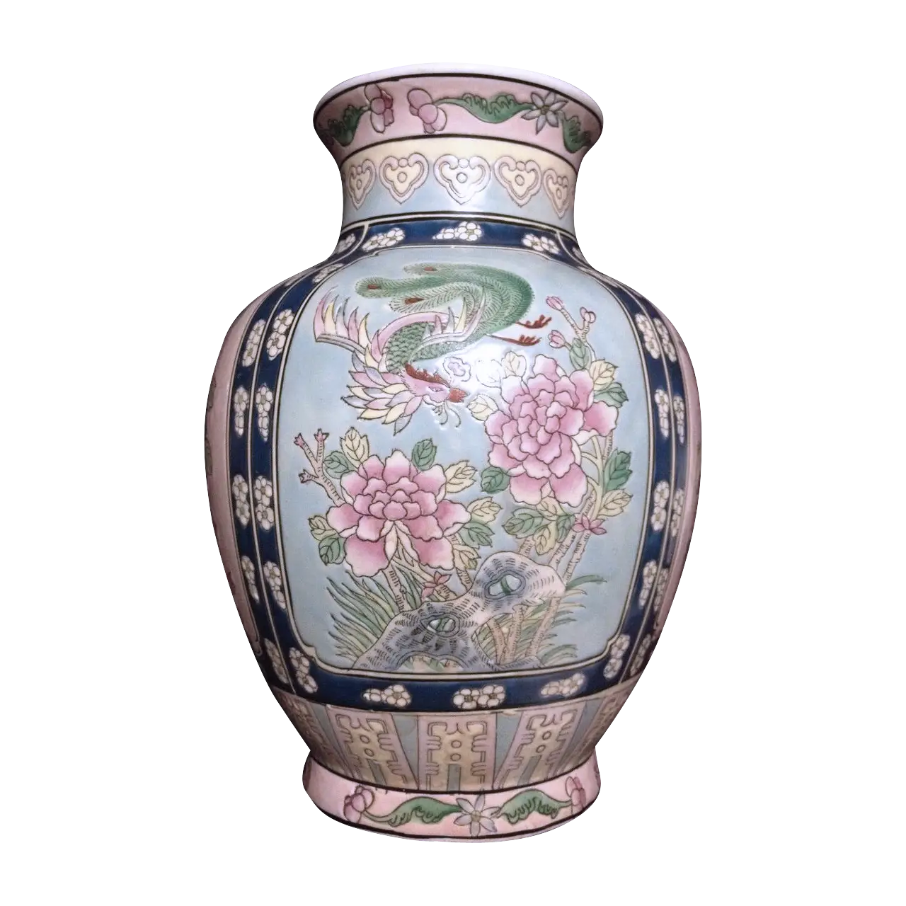 Traditional Ceramic Vase with Floral Design