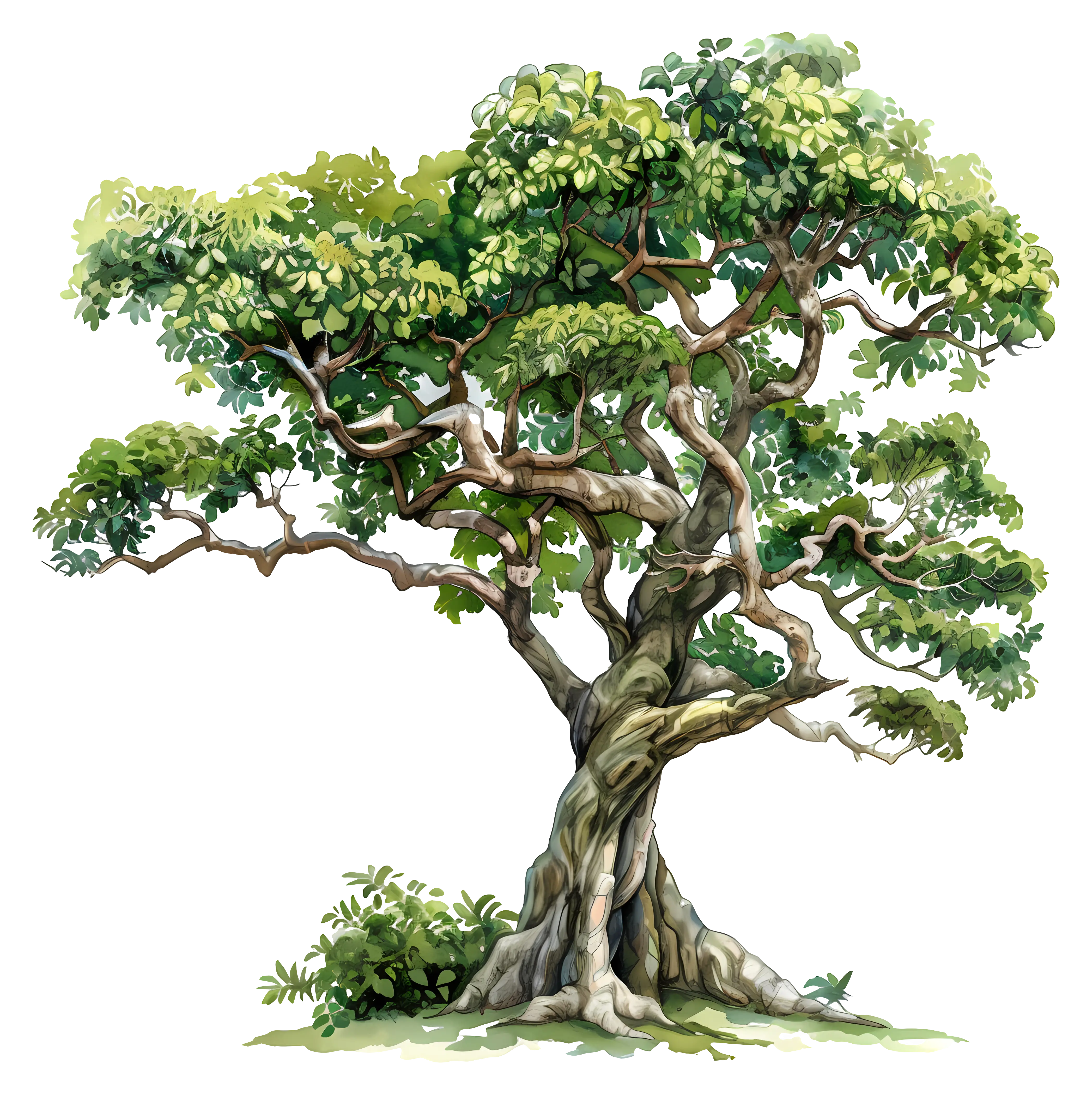 Big Green Tree with Sprawling Branches