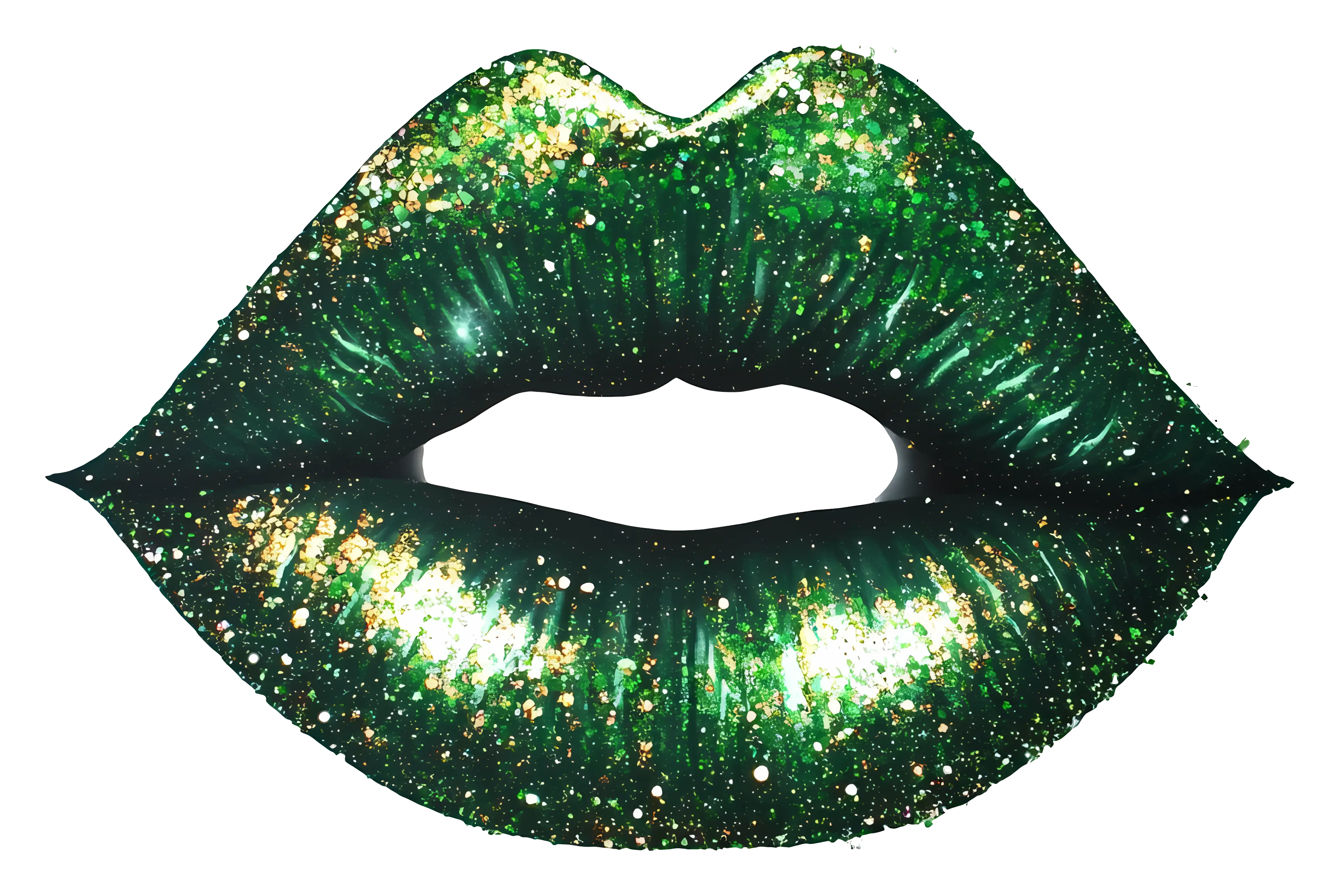 Green Glitter Lips