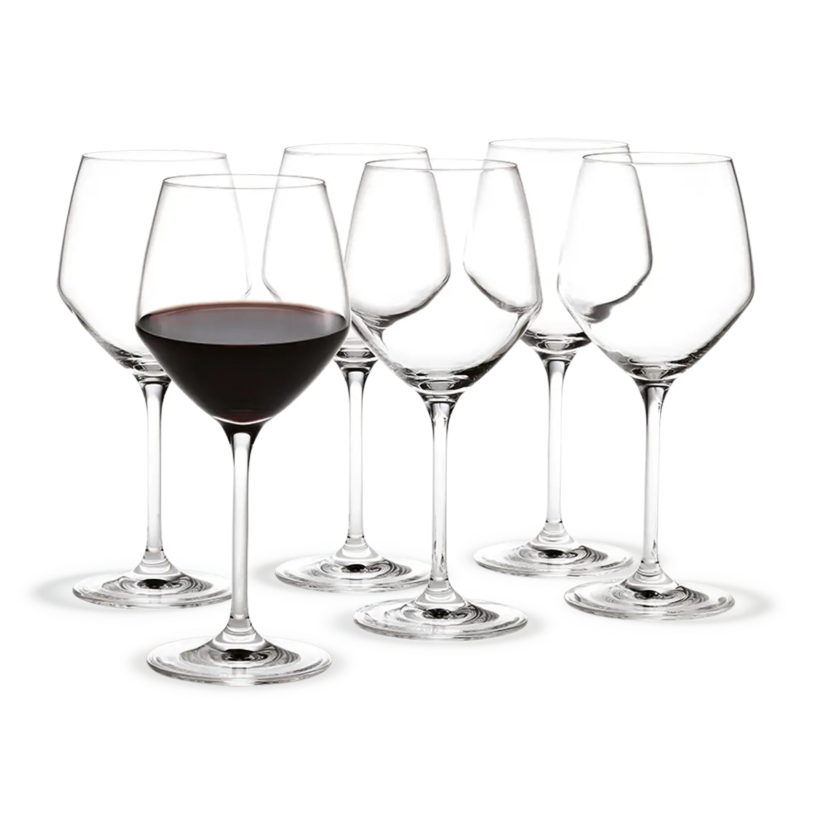 Set of Wine Glasses with a Glass of Red Wine