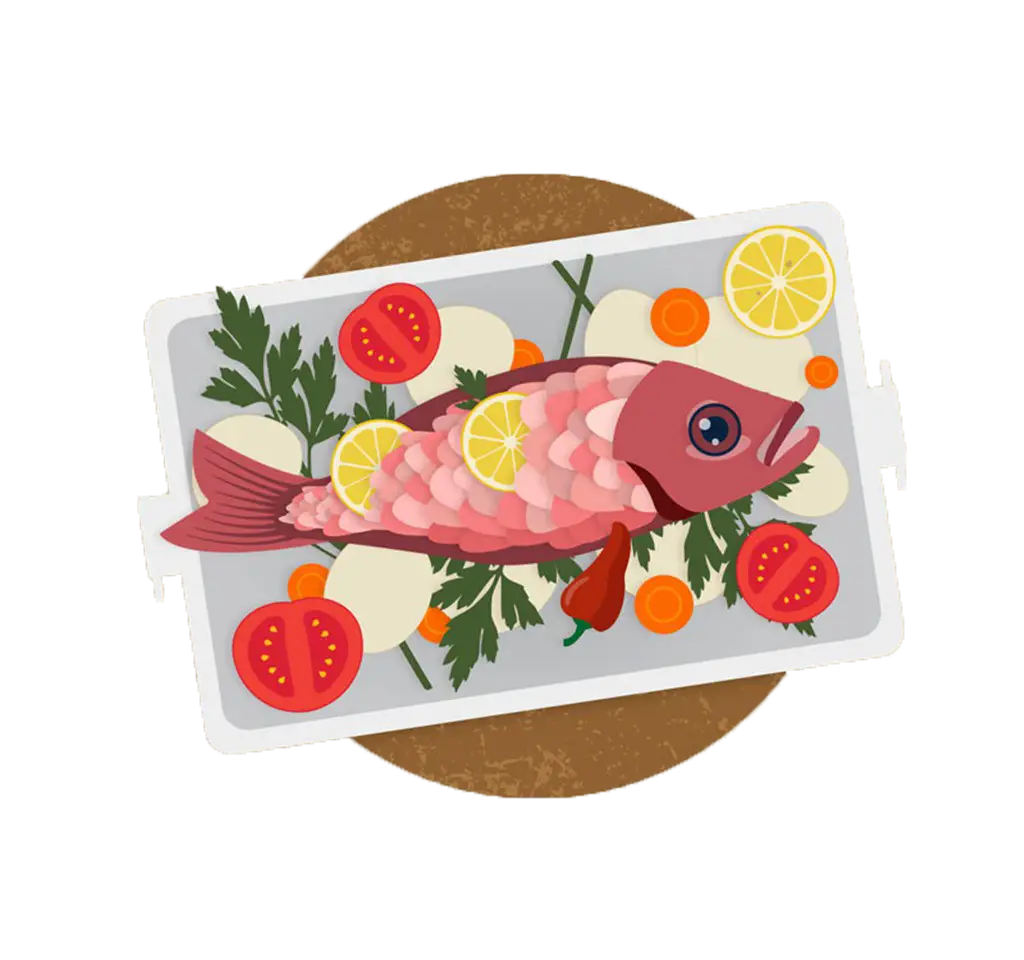 Cooked Fish with Lemon and Tomato