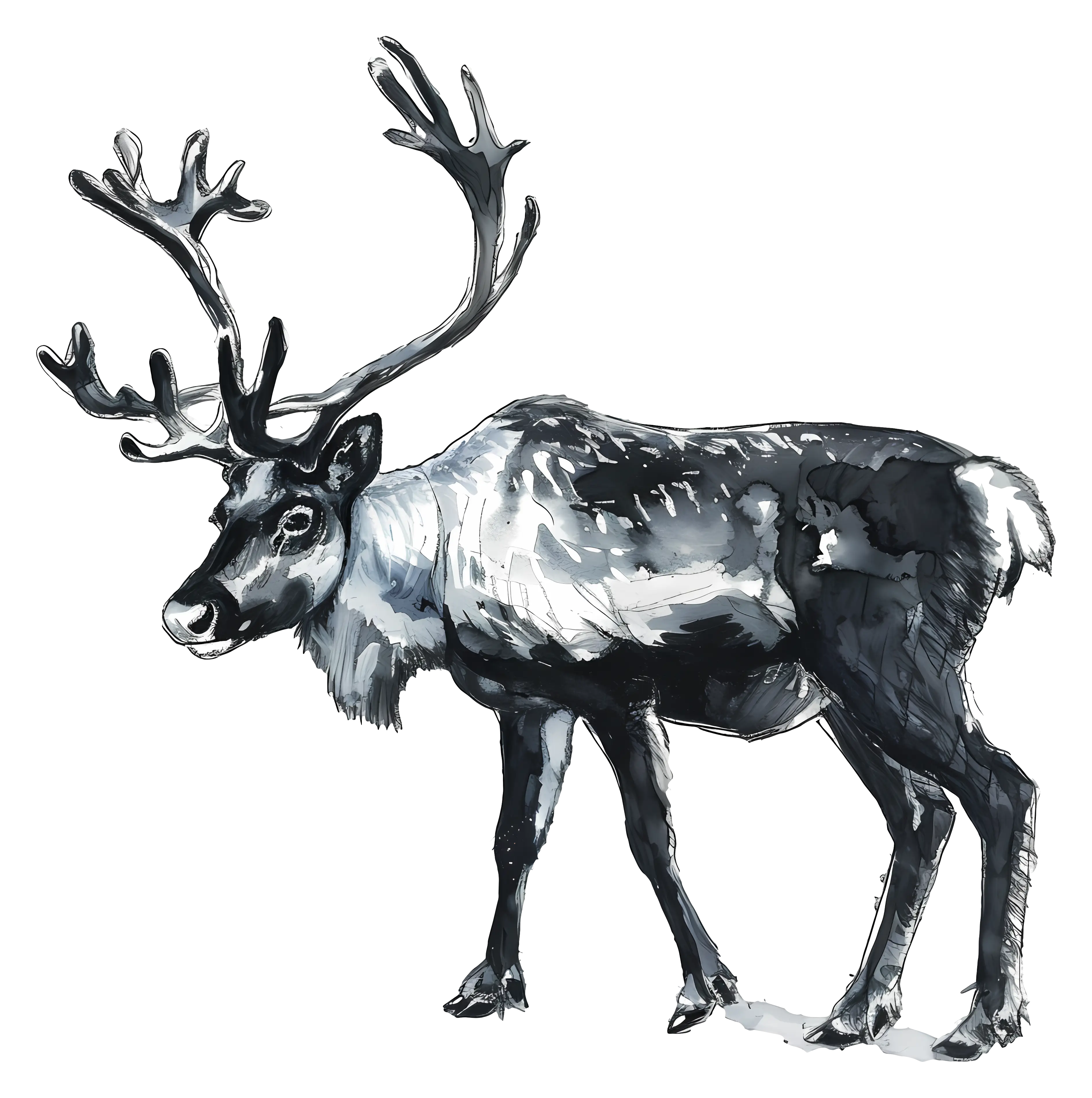 Detailed Reindeer Illustration