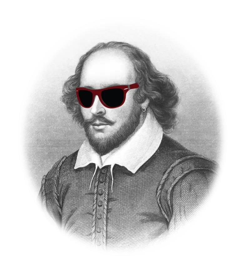 Historical Portrait with Red Sunglasses