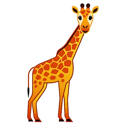 Yellow Cartoon Giraffe with Spots