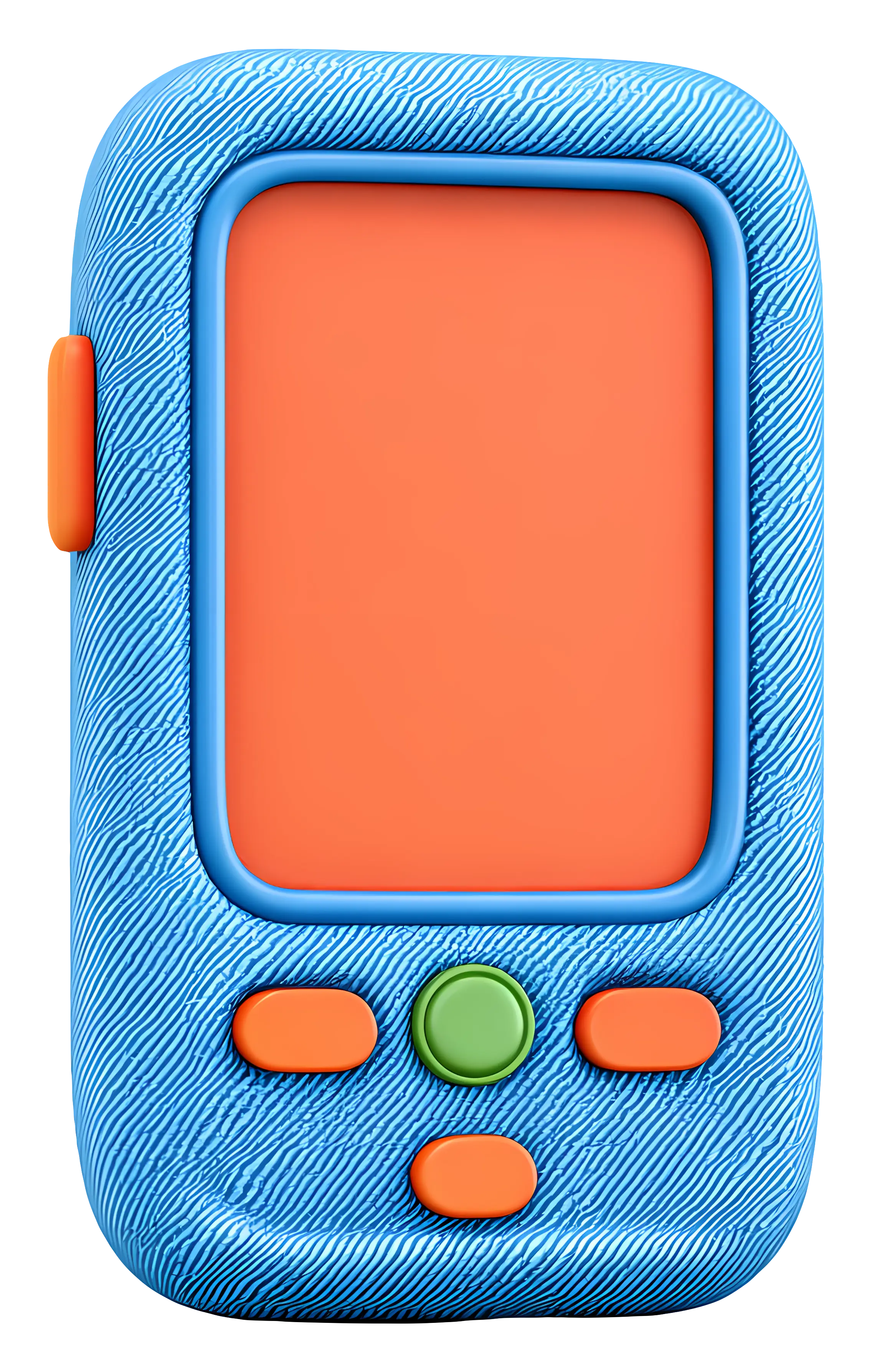 Cartoon Blue Device with Buttons