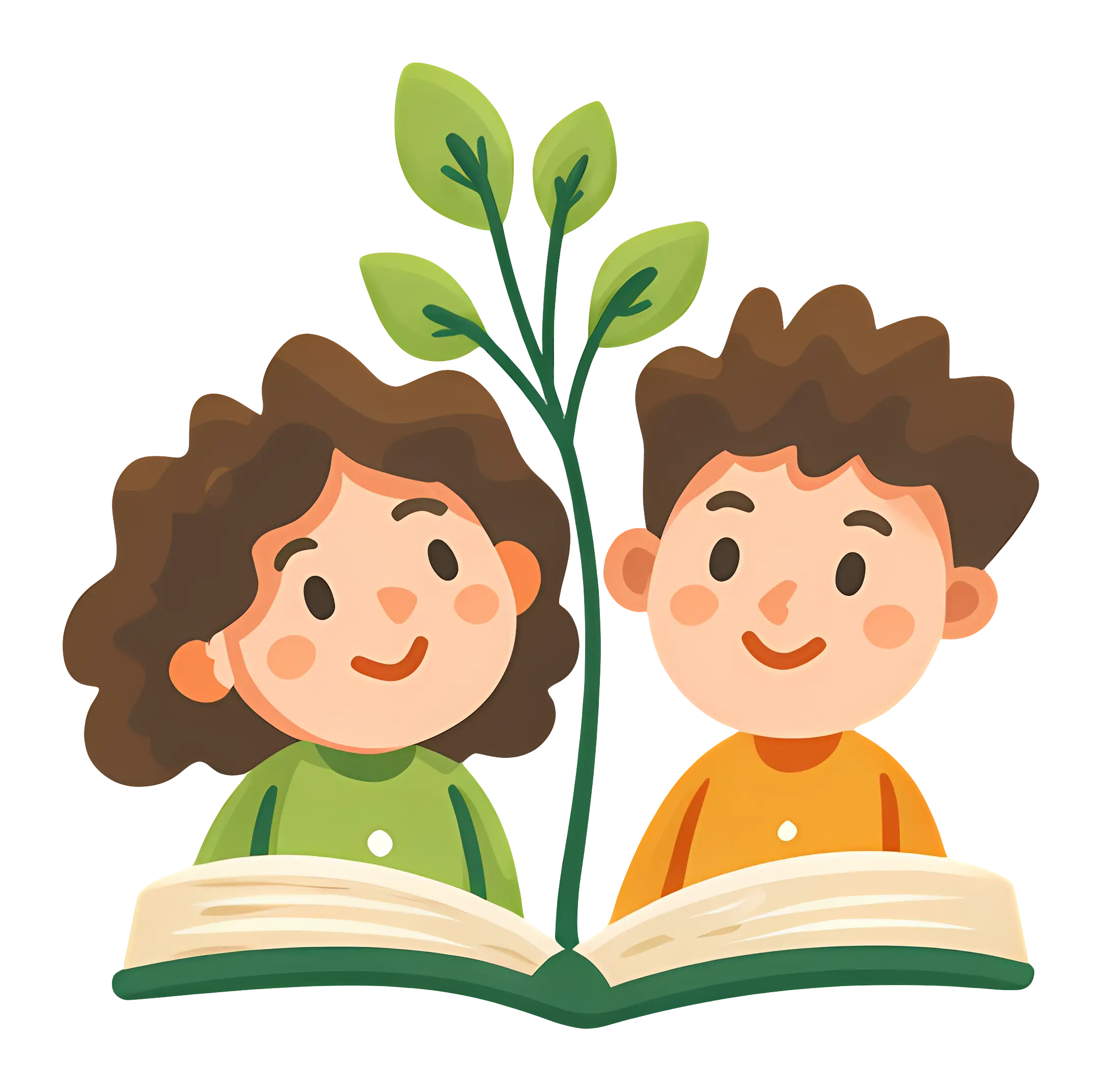 Children Reading with Growing Tree