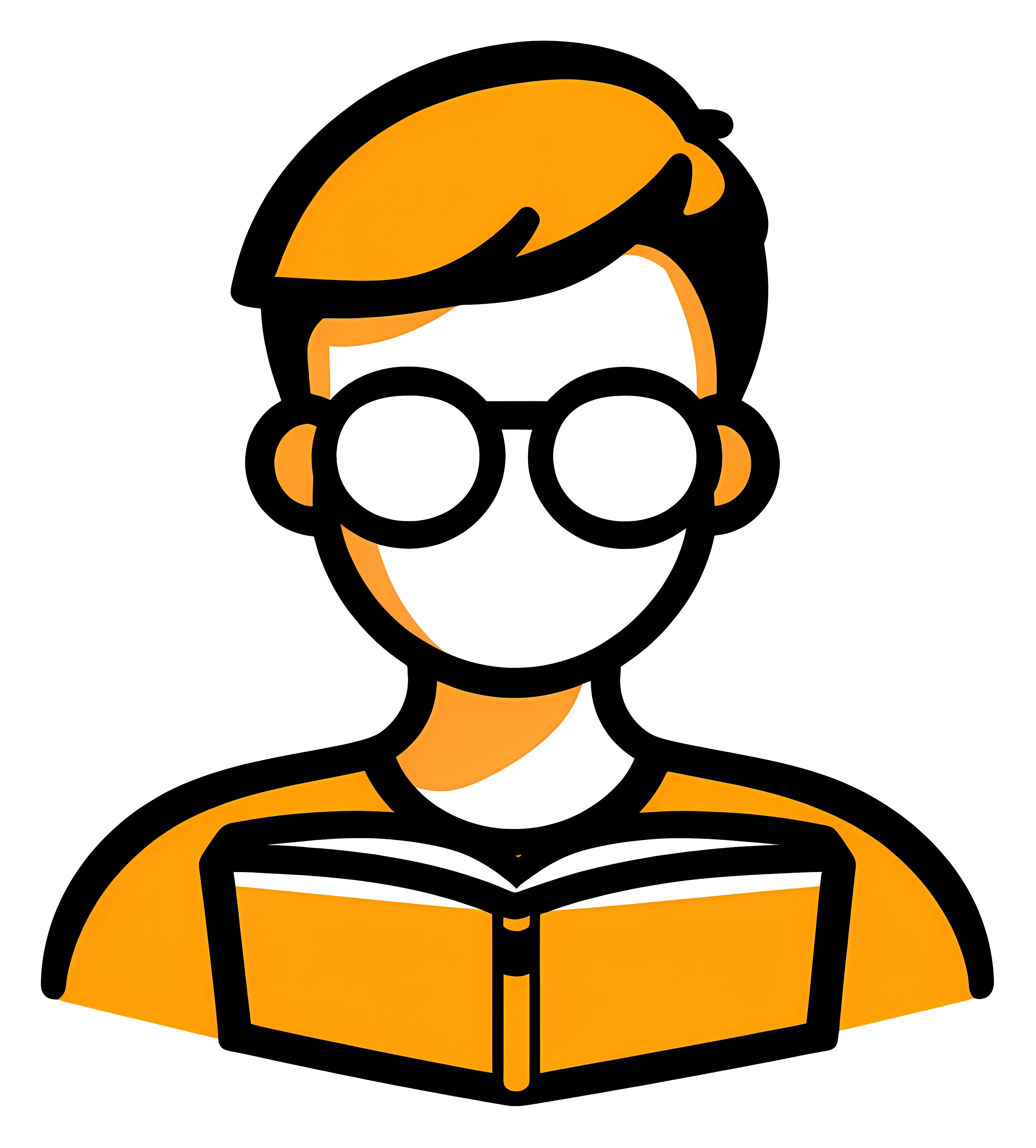 Cartoon Man Reading a Book