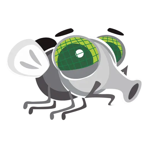 Funny Cartoon Fly with Green Eyes