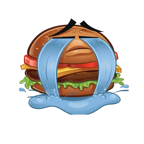 Crying Cartoon Burger