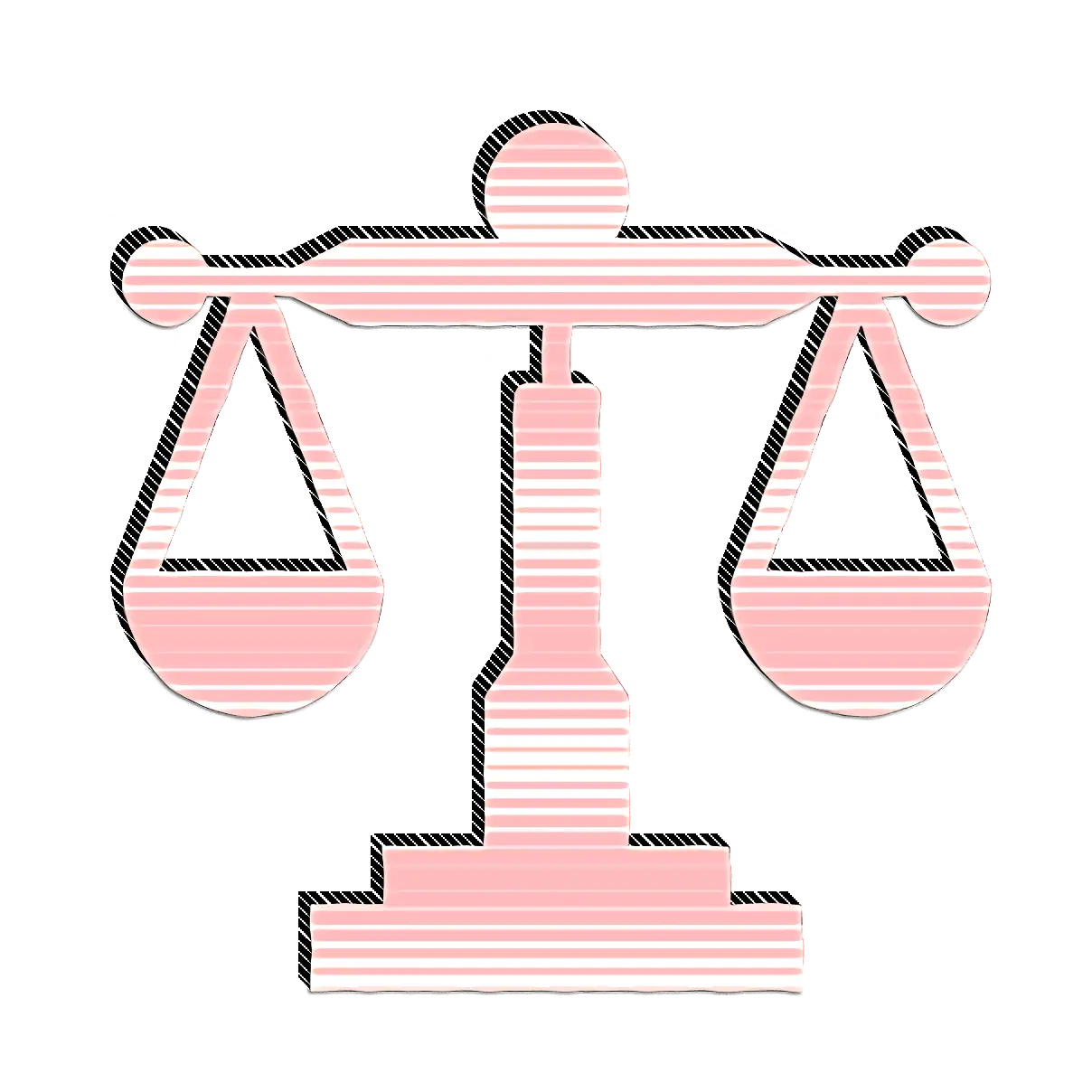 Scales of Justice Symbol in Pink Style