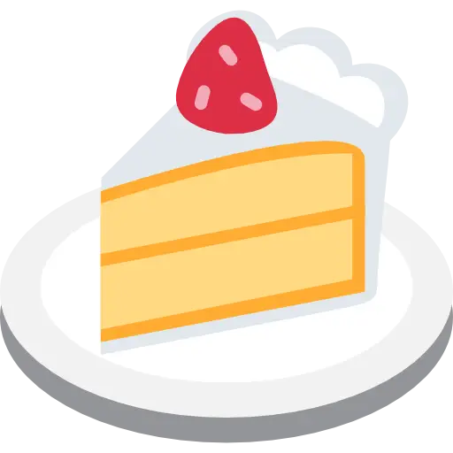 Cake Slice with Strawberry Topping