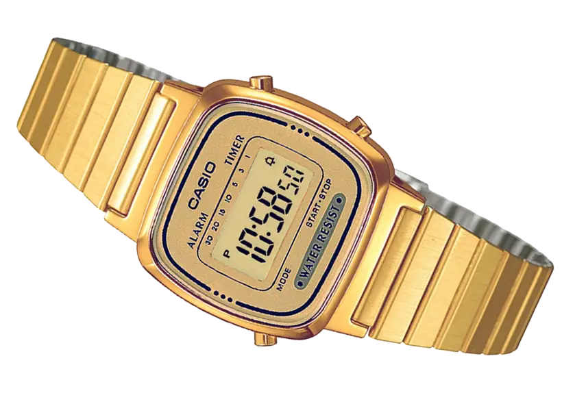 Gold Digital Watch with Stylish Design