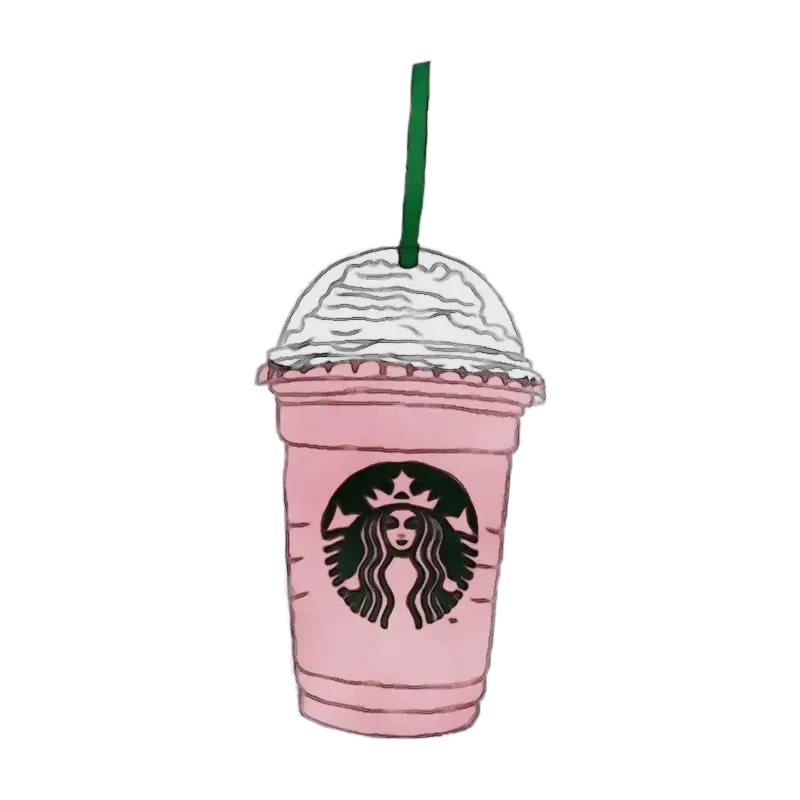 Pink Starbucks Cup with Whipped Cream Design