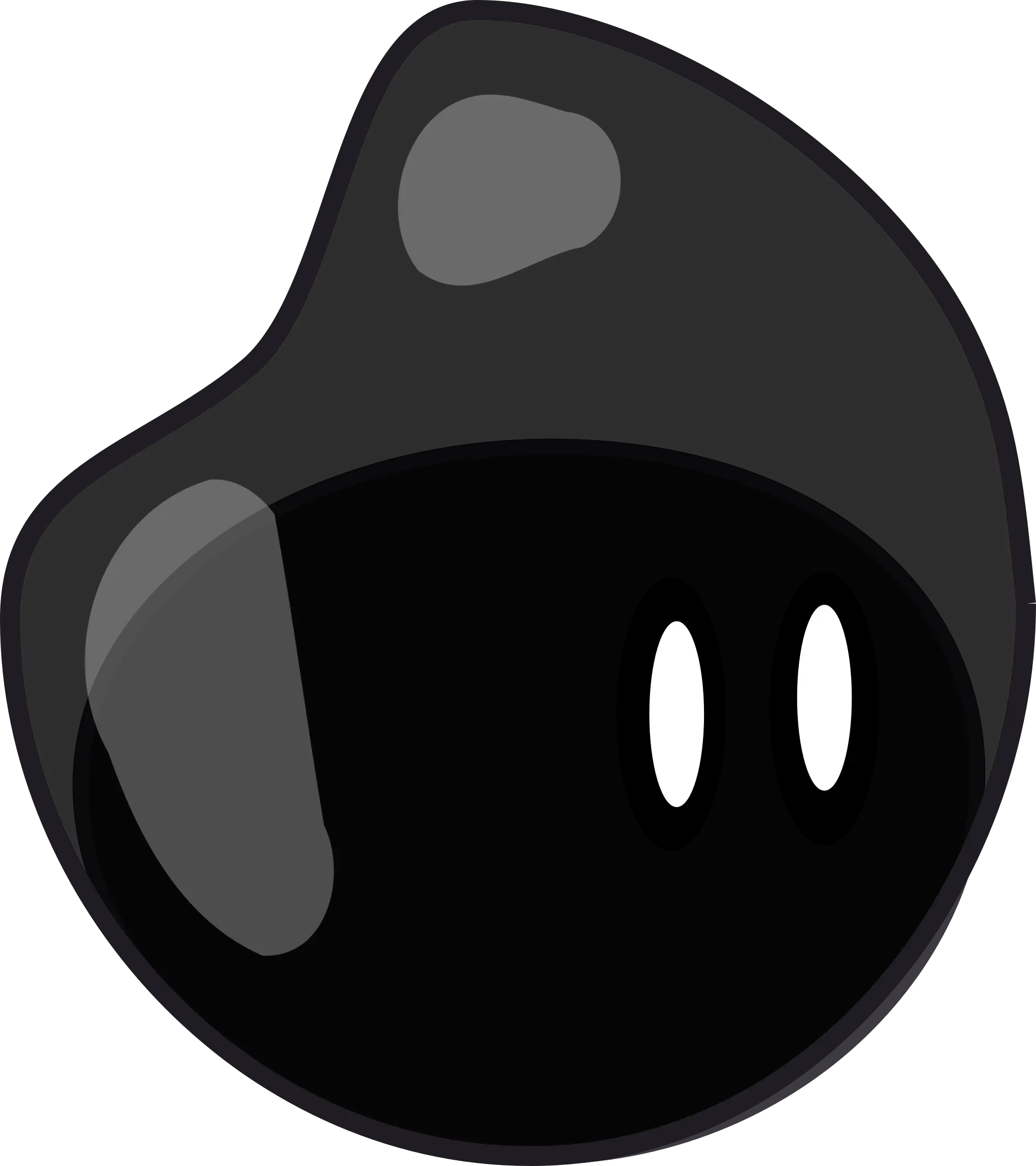 Cute Black Cartoon Droplet with Eyes