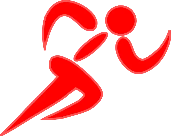 Dynamic Red Running Figure Illustration