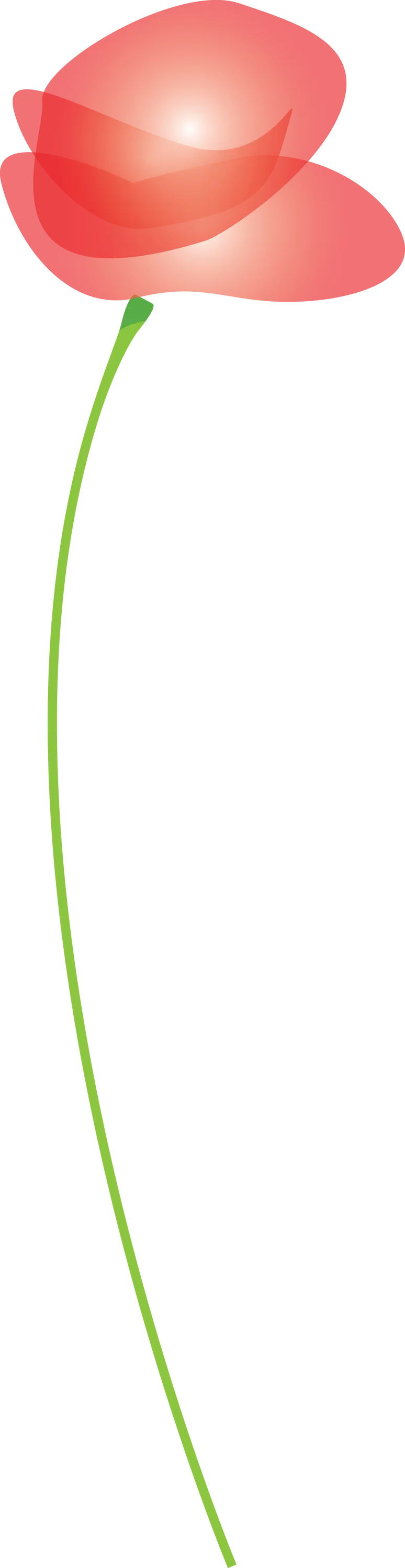 Red Transparent Flower on Long Stem