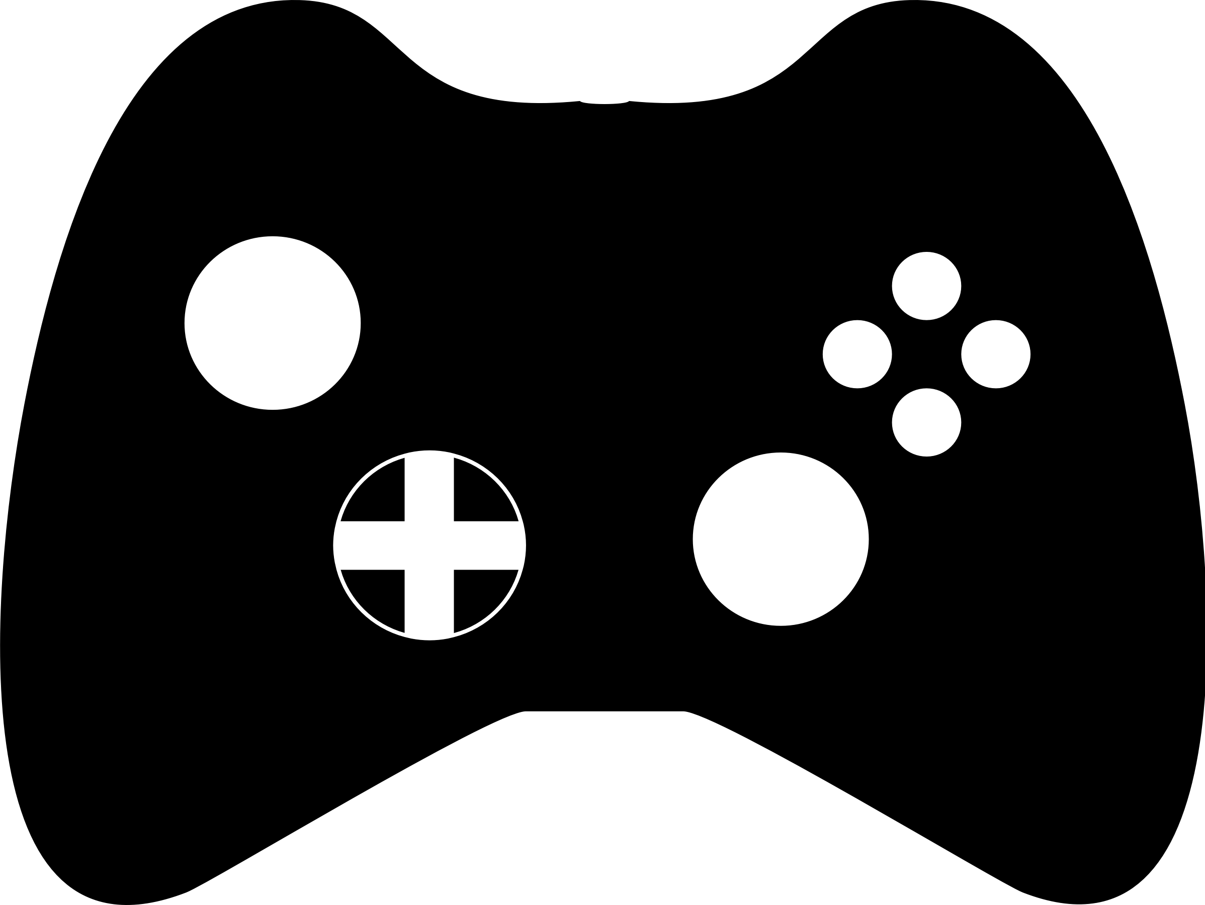 Black Gaming Controller Silhouette for Console Play