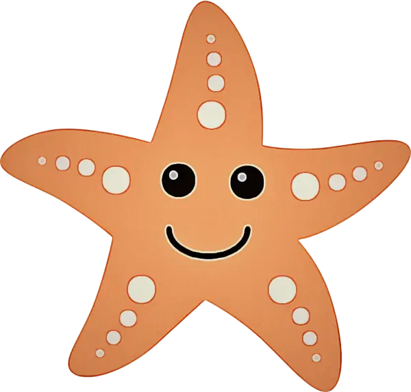 Cute Cartoon Starfish with a Smile