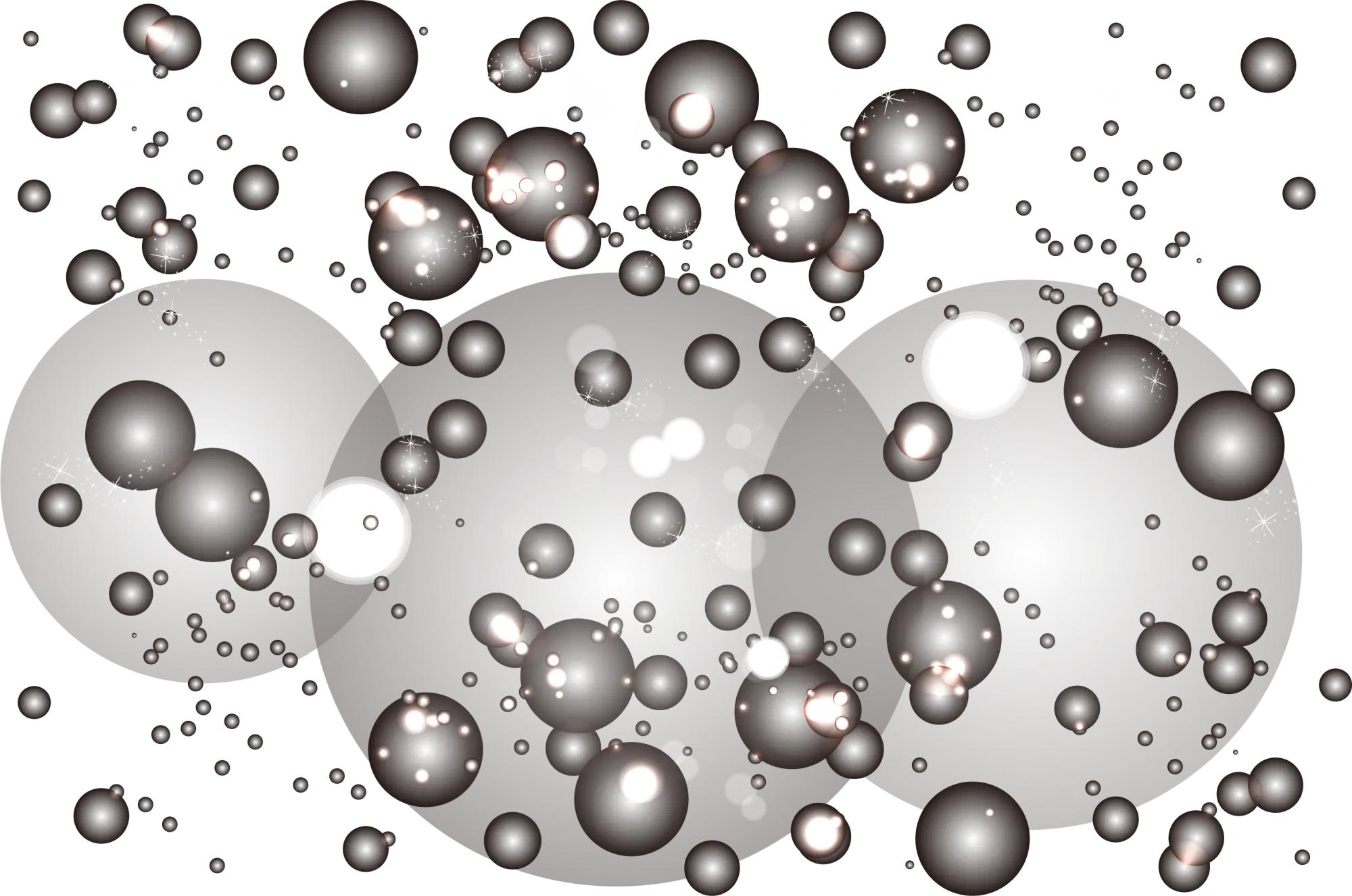 Gray Bubbles Abstract Pattern