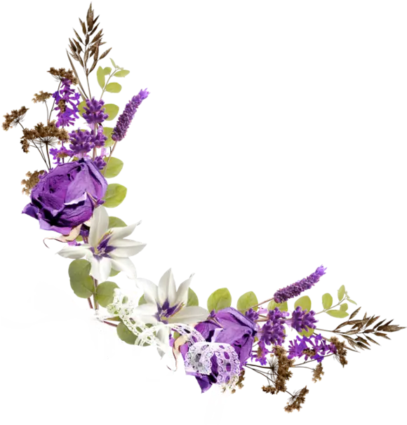 Floral Arrangement with Purple and White Flowers