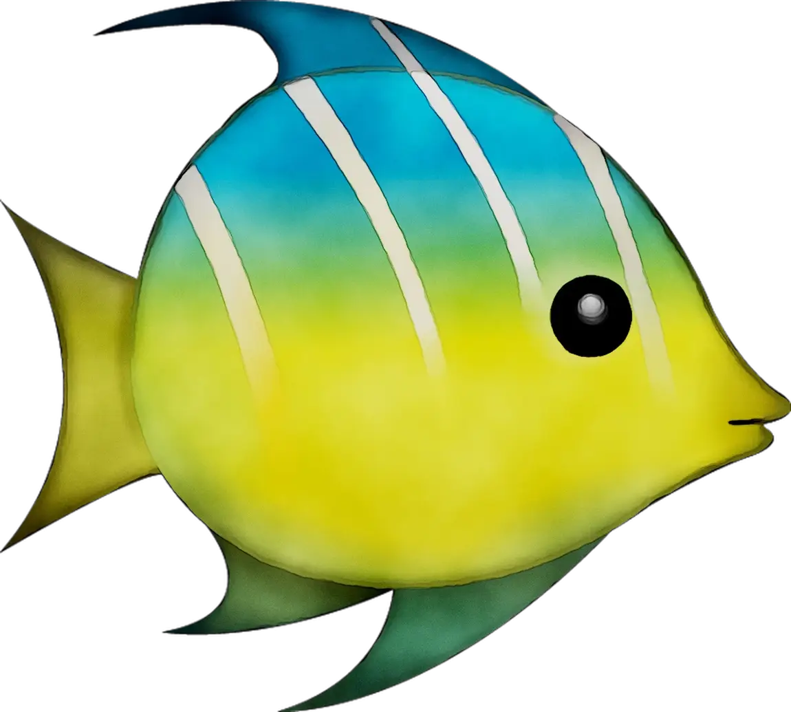 Colorful Striped Cartoon Fish Illustration