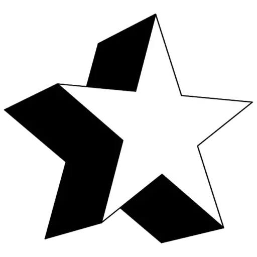Black and White 3D Star Shape