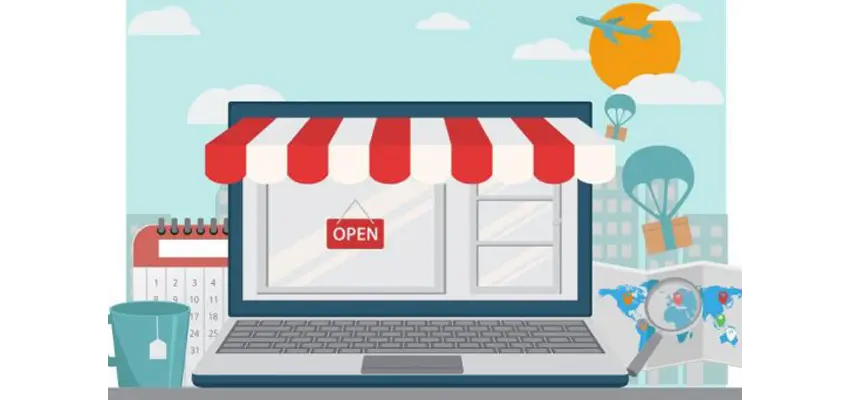 Online Store on Laptop