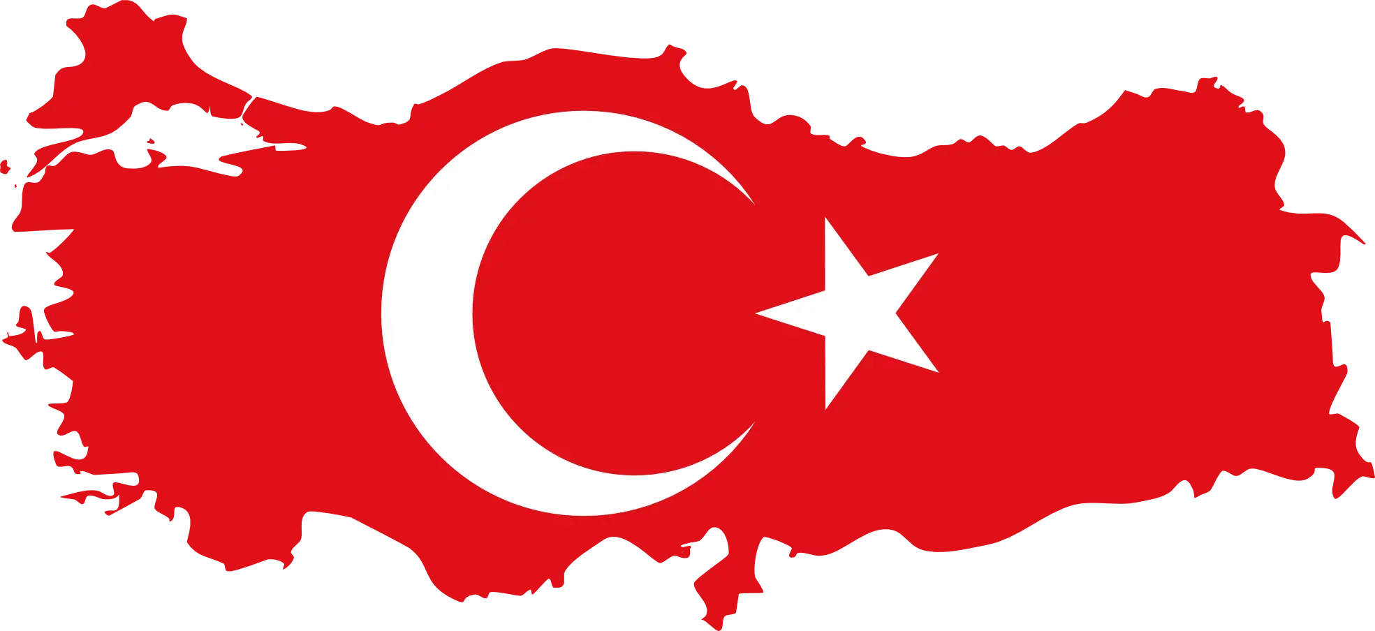 Flag of Turkey in Map Shape