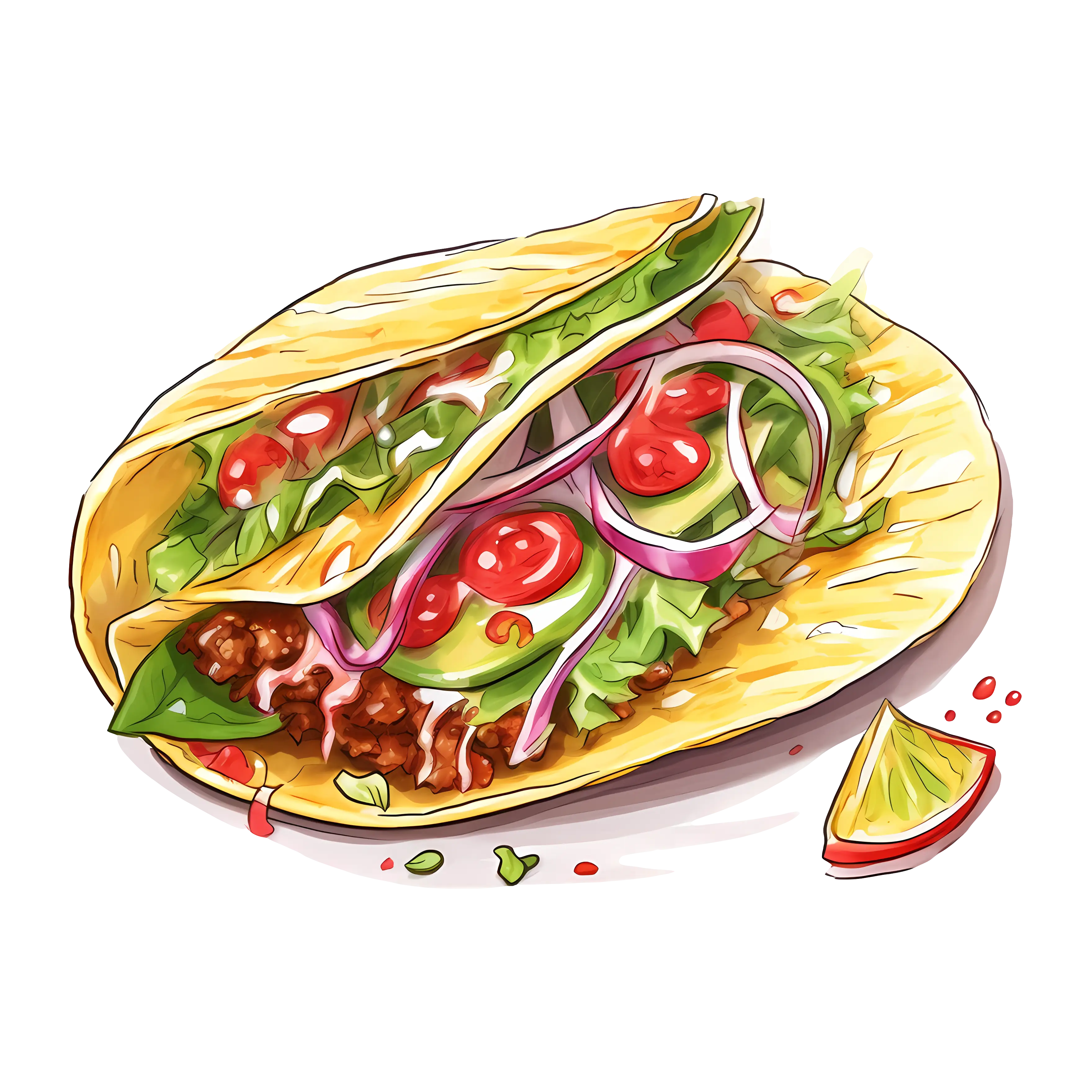 Delicious Taco with Fresh Toppings