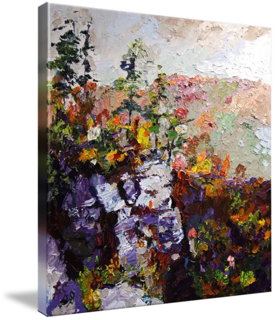 Colorful Landscape Painting with Vivid Textures