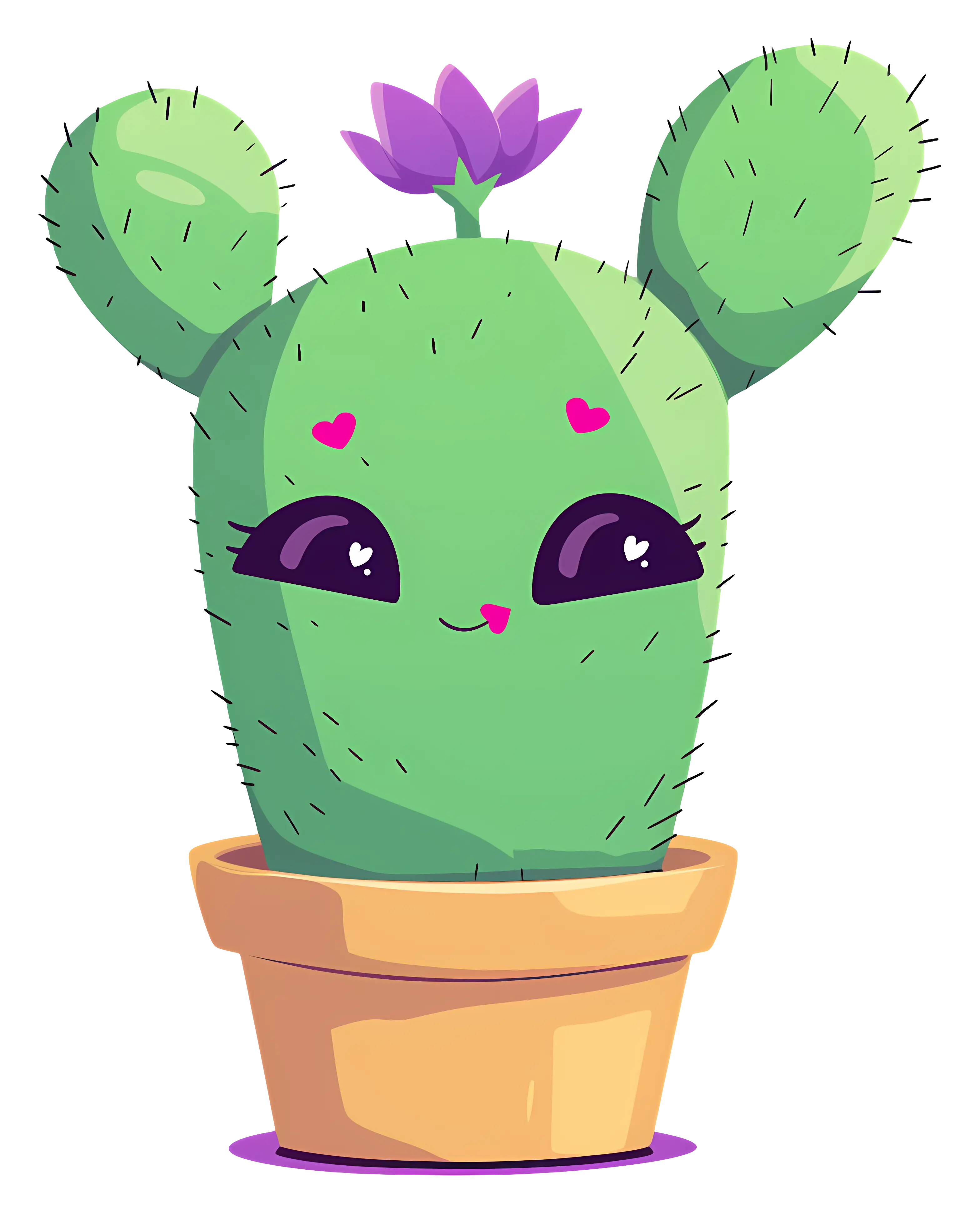 Cute Cactus with Flower