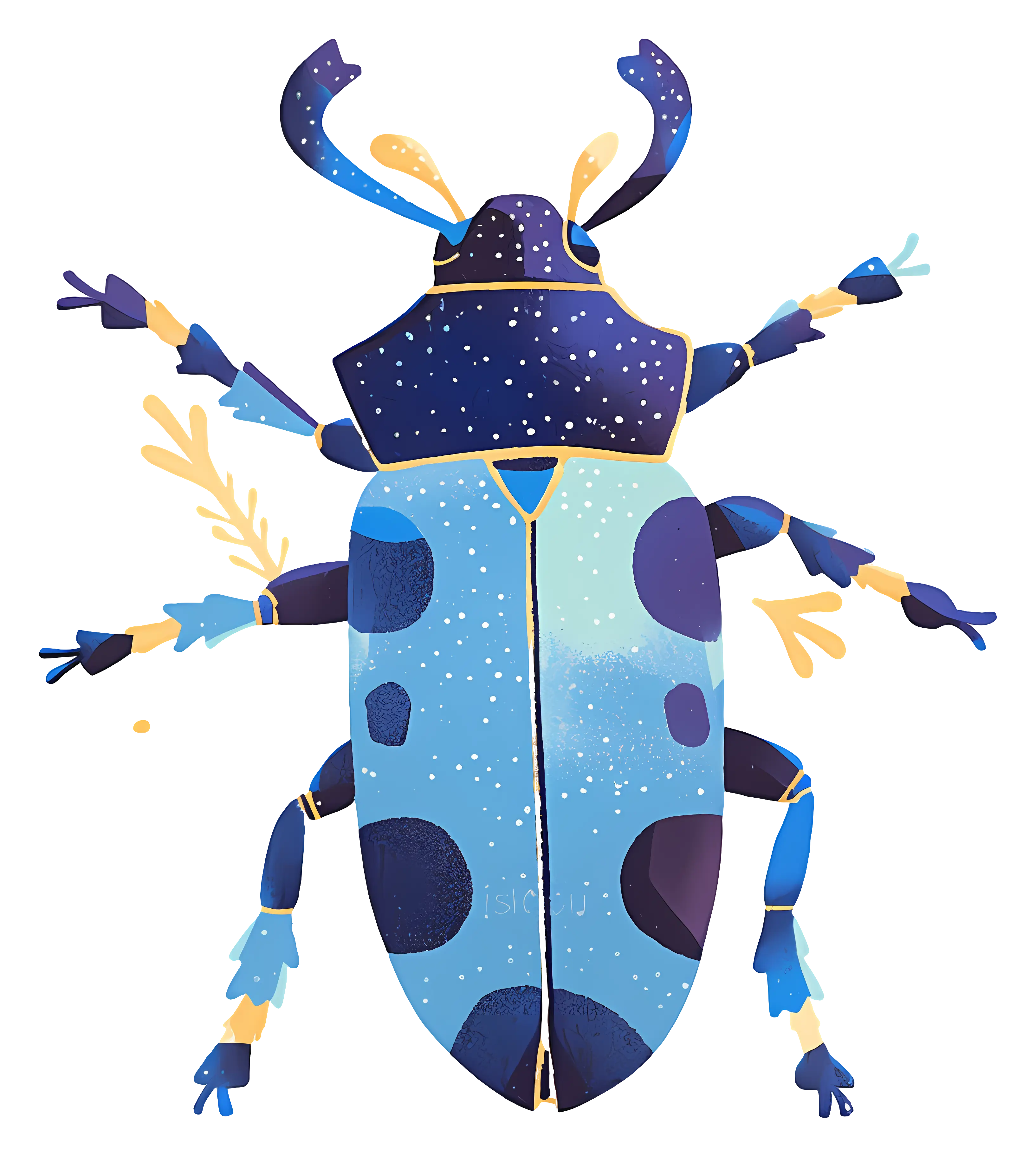 Colorful Blue Spotted Beetle