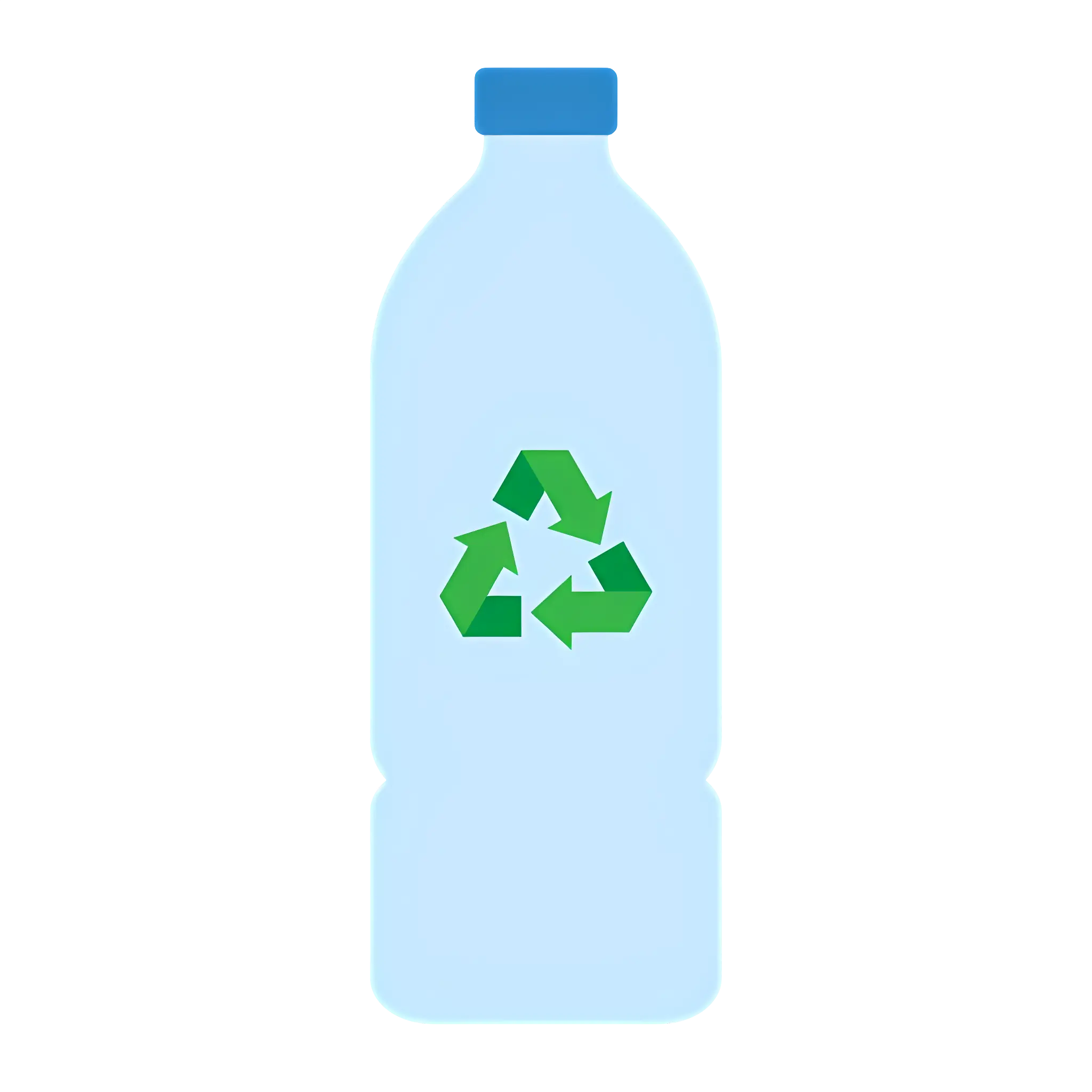 Blue Bottle with Recycling Symbol Illustration