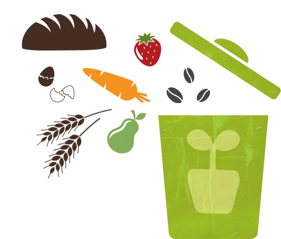 Compost Bin with Food Waste