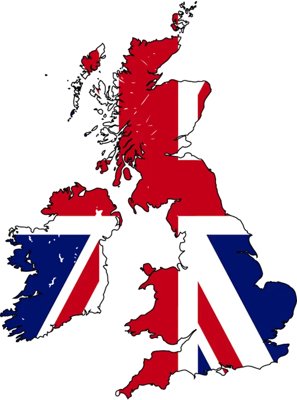 Map of the United Kingdom with Flag Design
