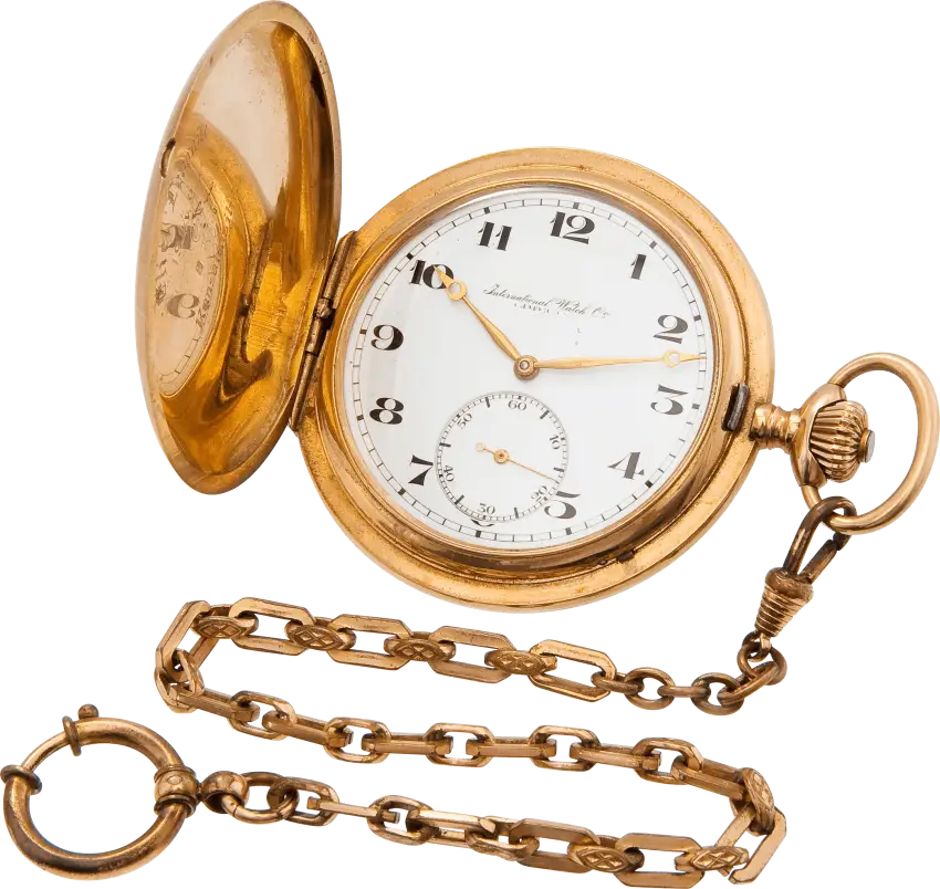 Antique Gold Pocket Watch with Chain