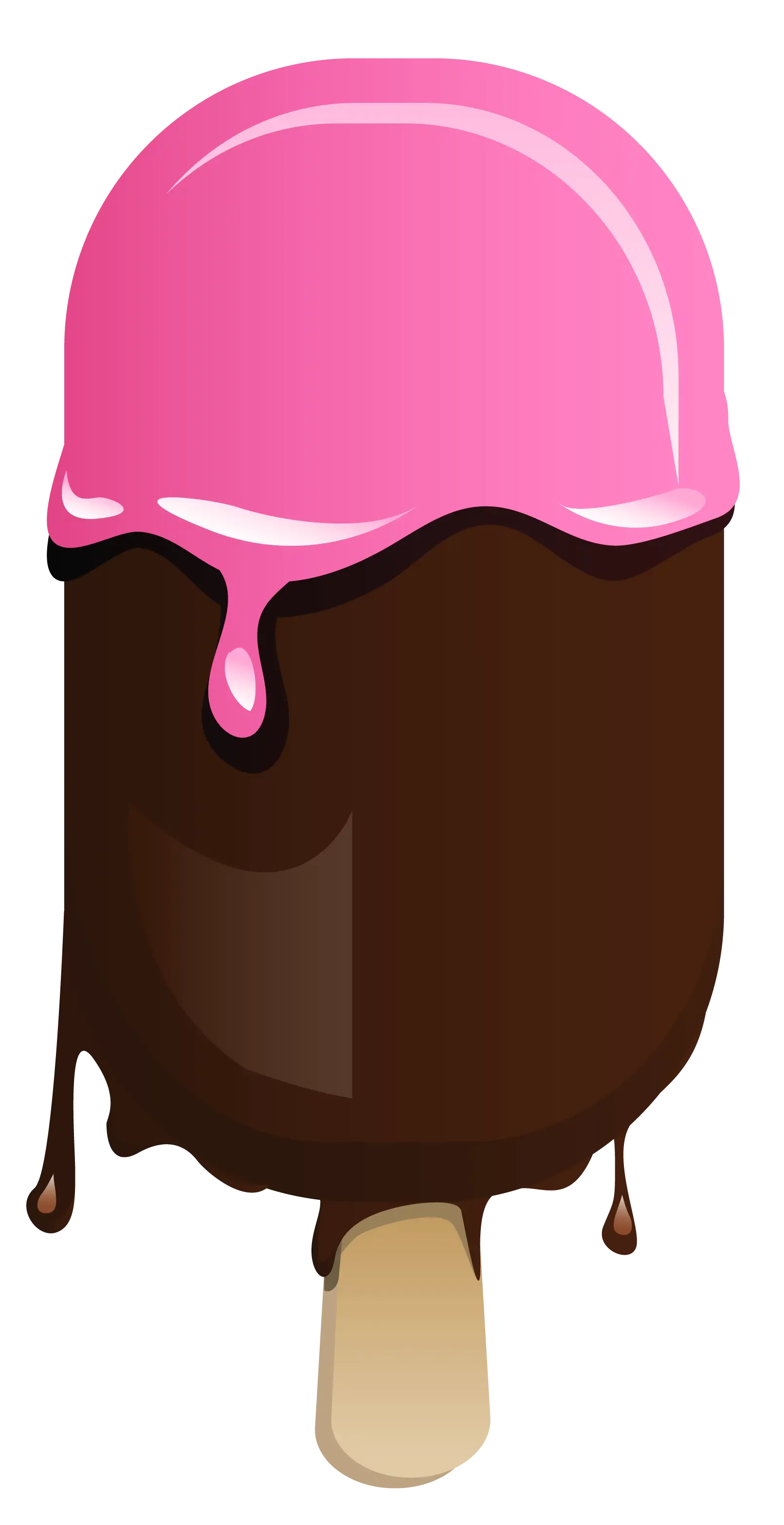 Chocolate and Strawberry Ice Cream on a Stick