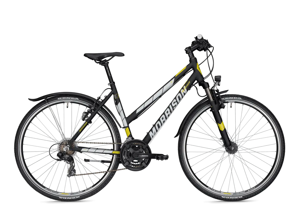 Black Modern Sport Bicycle with Yellow Accents
