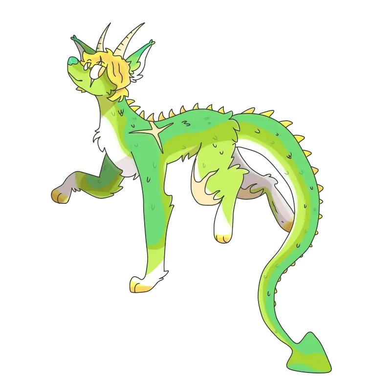 Green Dragon Cartoon Character