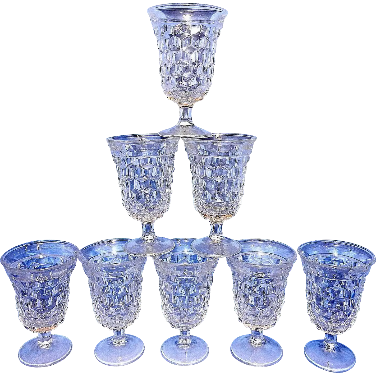 Stacked Blue Crystal Glasses