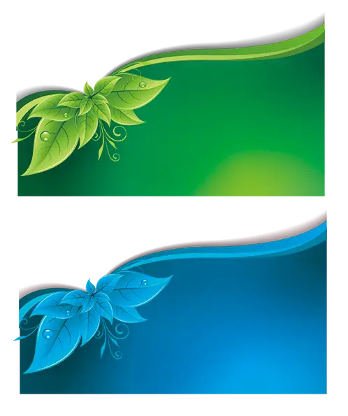 Green and Blue Leaf Design Backgrounds