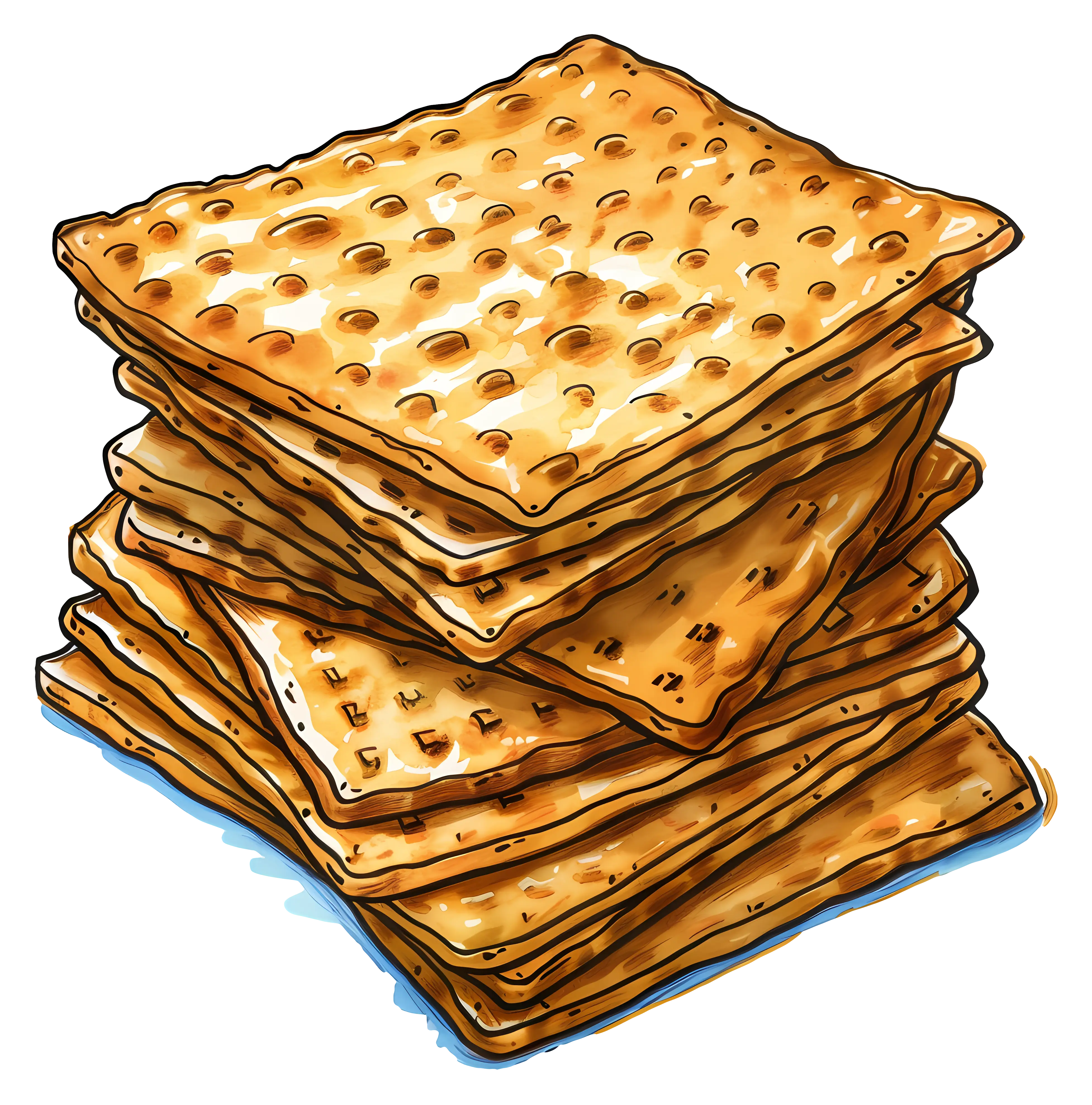 Crispy Stack of Crackers in Artistic Rendering